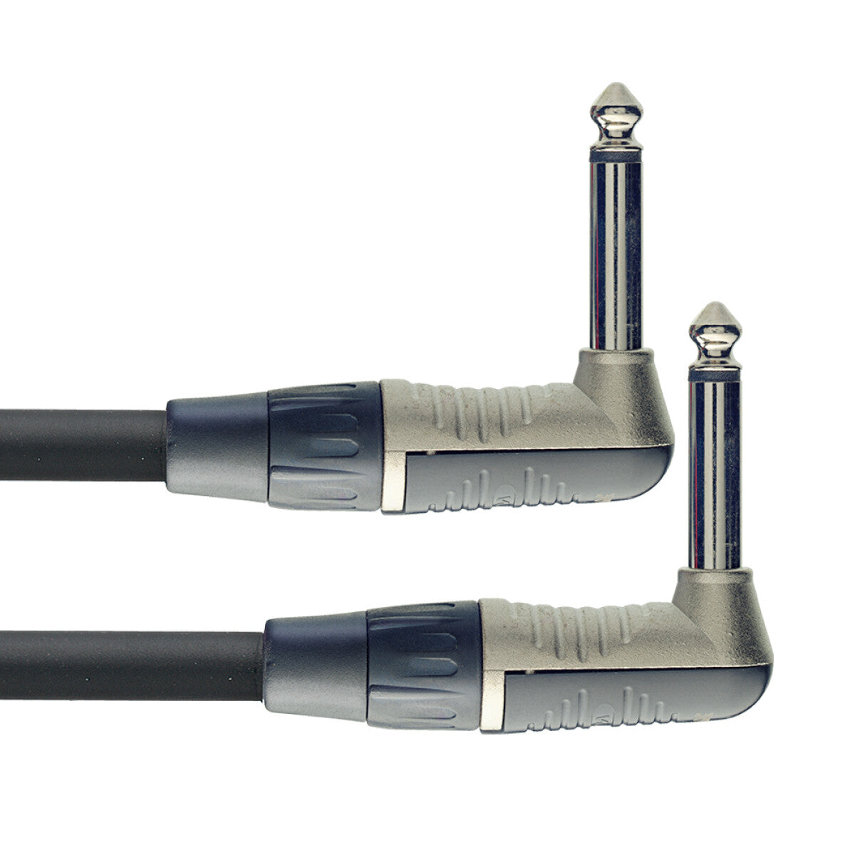 Stagg NPC010LR patchkabel, jack/jack (m/m), haakse pluggen, mono, 10 cm