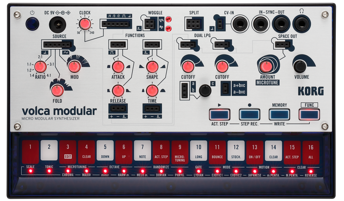 Korg Synthesizer, analog, Volca Modular, semi-modular, Sequencer, Patch cable