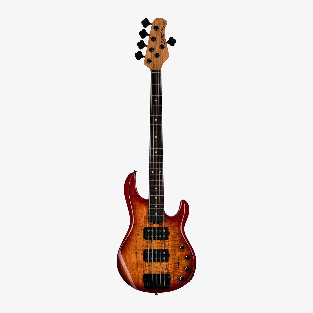 Sterling by Music Man StingRay 5 RAY35HH Maple Top Blood Orange Burst – 5-snarige basgitaar