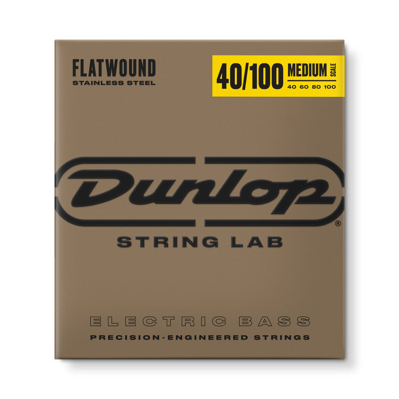 Dunlop Stainless Steel Flatwound Medium Scale Basgitaarsnaren 40-100