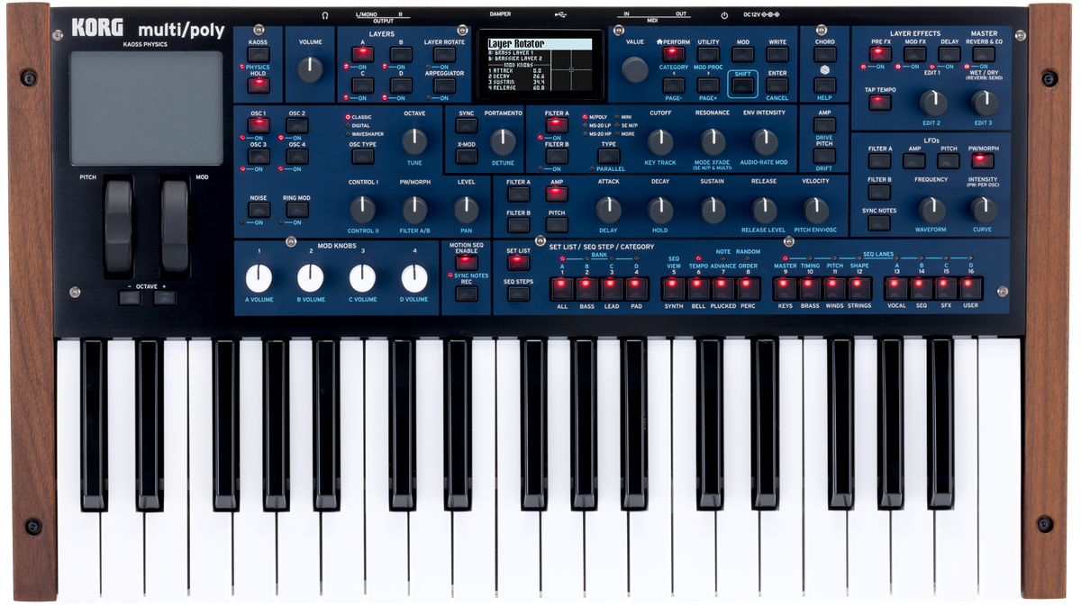 Korg Synthesizer, digital, multi/poly, virtual-analog, 37 keys, 60 voices