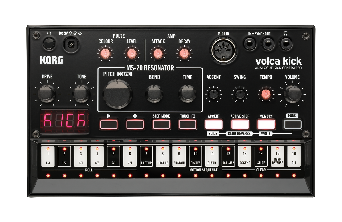 Korg Synthesizer, analog, Volca Kick, kick bass sounds, sequencer