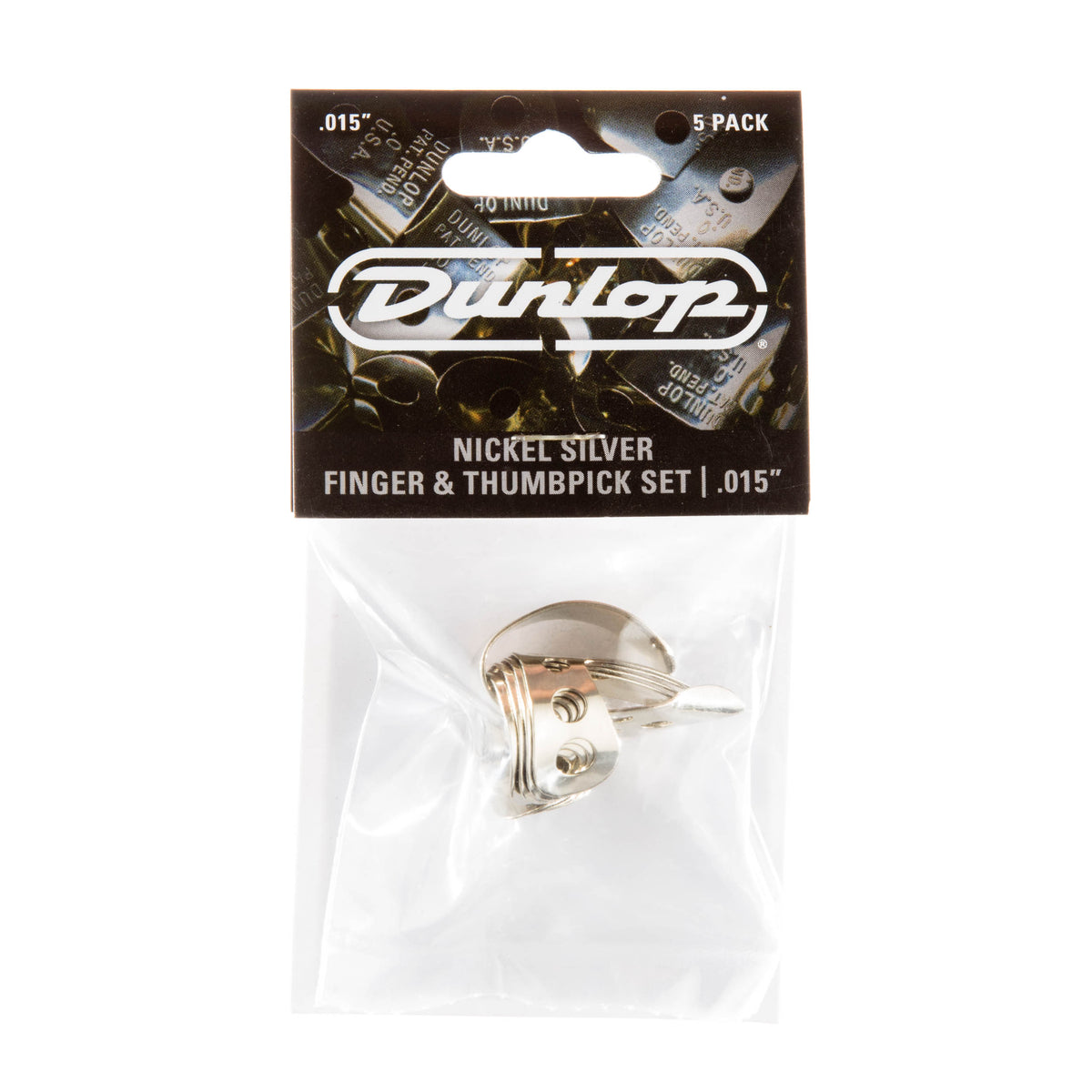 Dunlop Nickel Silver Finger & Thumbpick Set 0,015 inch – 5 stuks