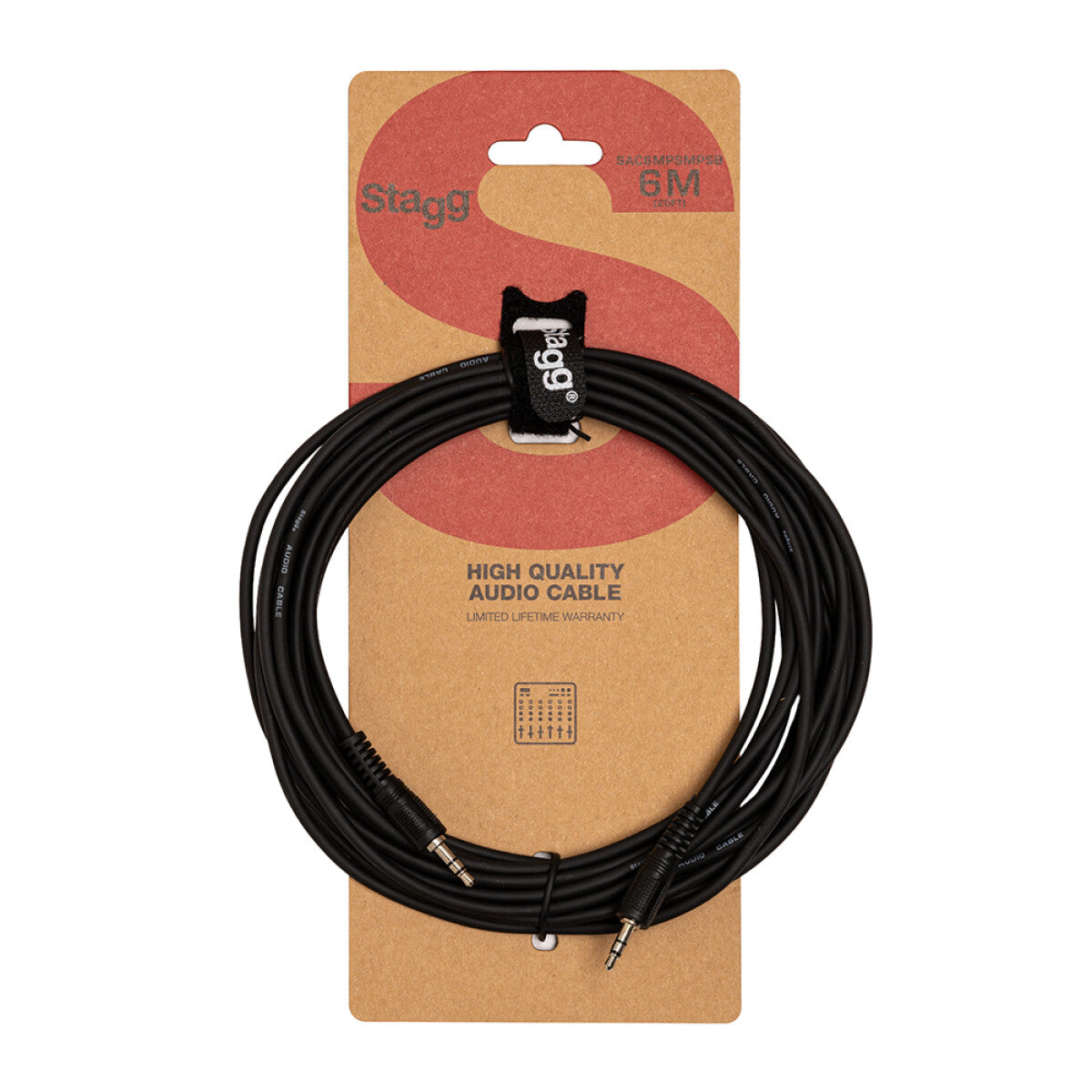 Stagg SAC6MPSMPSB audiokabel, mini-jack/mini-jack (m/m), stereo, 6 m