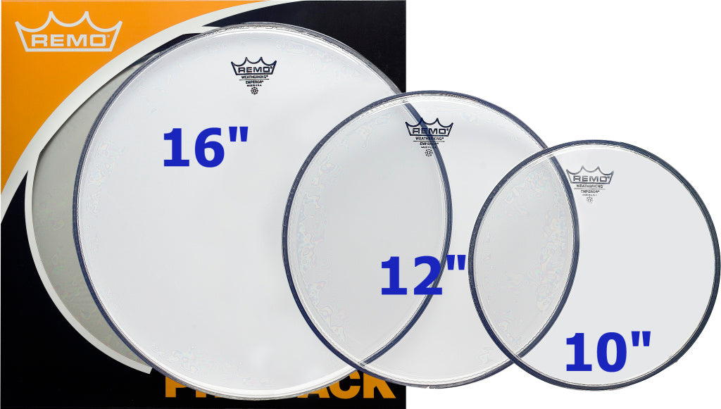 Remo - PP-1382-BA - Tom pack (10", 12", 16" Ambassador clear)