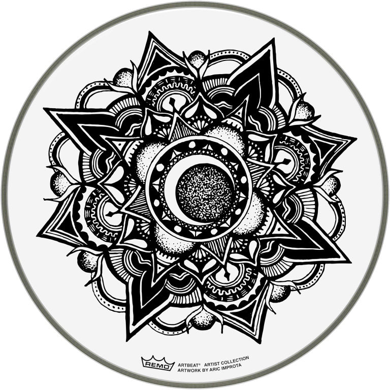 Remo - PE-0014-AB-005 - Artbeat Skyndeep Emperor Clear batter drumhead, 14", Nocturnal Bloom