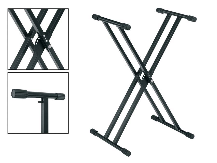 Boston - KS-240 - Keyboard Stand, Xx-model, Trigger Lock, Made In Eu 40cm Tube Tops, Black