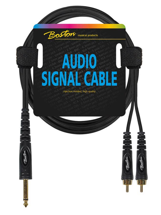 Boston - AC-271-150 - Audio Signal Cable, 2x Rca To 6.3mm Jack Mono, 1.50 Meter