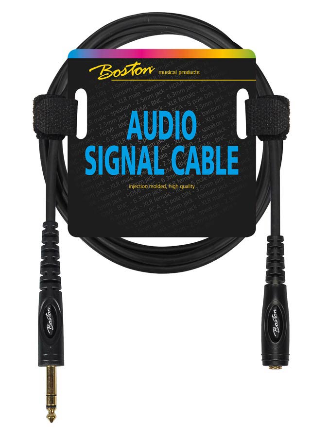 Boston - AC-242-600 - Audio Signal Cable, 6.3mm Female Jack Stereo To 6.3mm Jack Stereo, 6.00 Meter