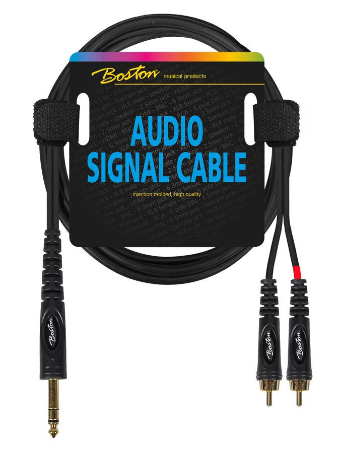 Boston - AC-272-300 - Audio Signal Cable, 2x Rca To 6.3mm Jack Stereo, 3.00 Meter