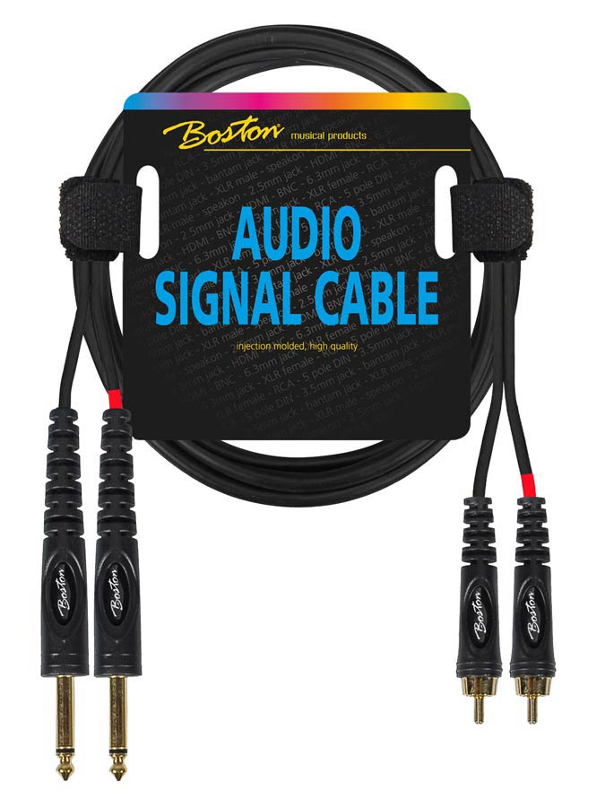 Boston - AC-273-300 - Audio Signal Cable, 2x Rca To 2x 6.3mm Jack Mono, 3.00 Meter