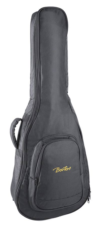 Boston - W-06.2 - Gig Bag For Acoustic Guitar, 6 Mm. Padding, Nylon, 2 Straps, Large Pocket, Black