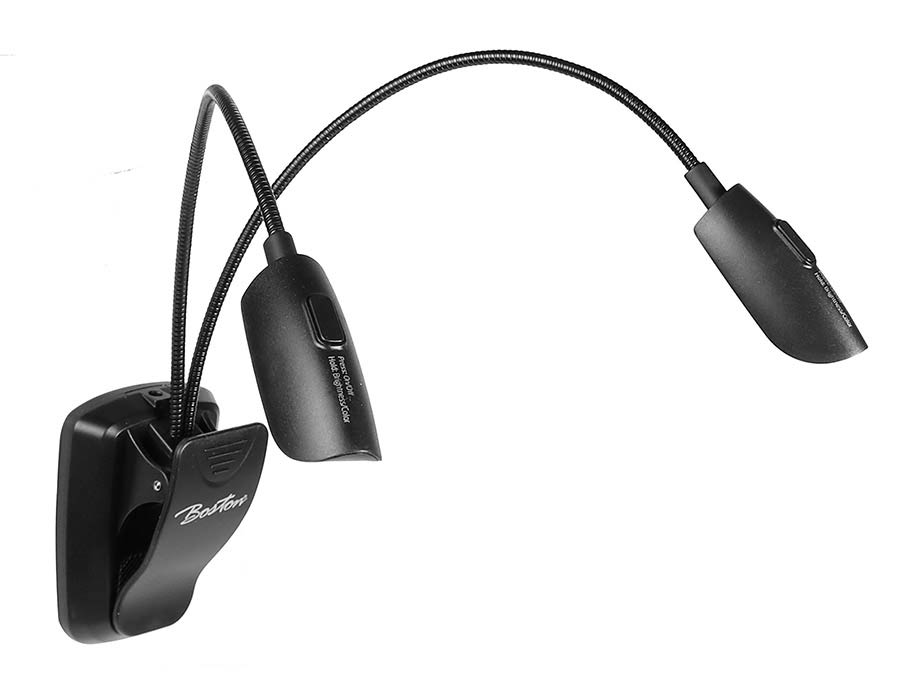 Boston - MSL-612 - Music Stand Light Fixture With 2x 6 Leds, With Adjustable Brightness, 3xaaa 1.5v Included