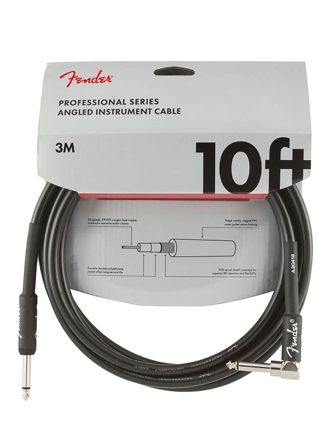 Fender - 990820025 - instrument cable – Angled, Black