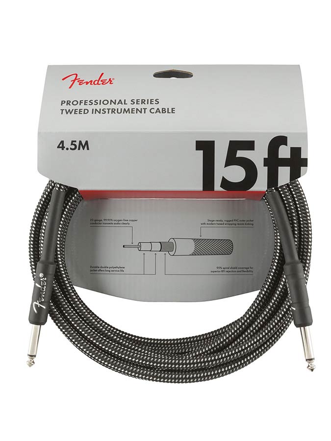 Fender - 990820065 - instrument cable – 15Ft, Gray