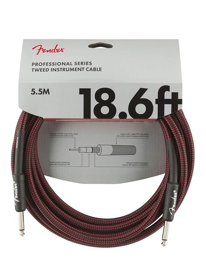 Fender - 990820067 - instrument cable, 18 – 18.6Ft, Red