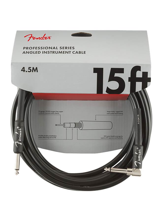 Fender - 990820059 - instrument cable – Angled, Black