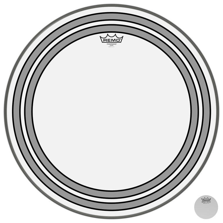 Remo - PW-1322-00 - 22" Powersonic Clear Bass Drum head with internal subsonic dampening rings