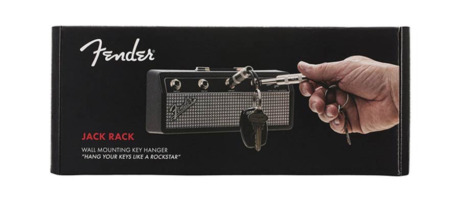 Fender - 9190150300 - Jack Rack, Including 4 Fender Guitar Plug Keychains And Wall Mounting Kit