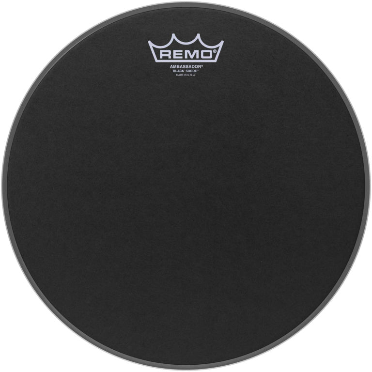 Remo - BA-0812-ES - 12" Black Suede Ambassador Tom/ Snare Head