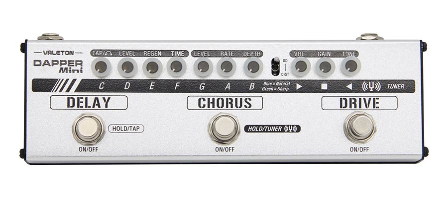 Valeton - MES-1 - effect strip DAPPER MINI with tuner + overdrive + chorus + delay