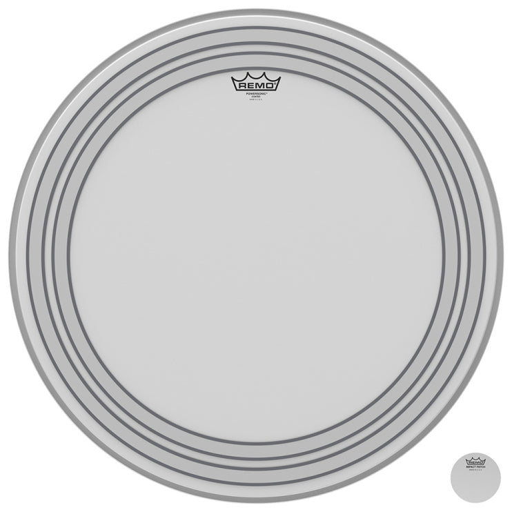 Remo - PW-1124-00 - 24" Powersonic Coated Bass Drum Head with internal subsonic dampening rings
