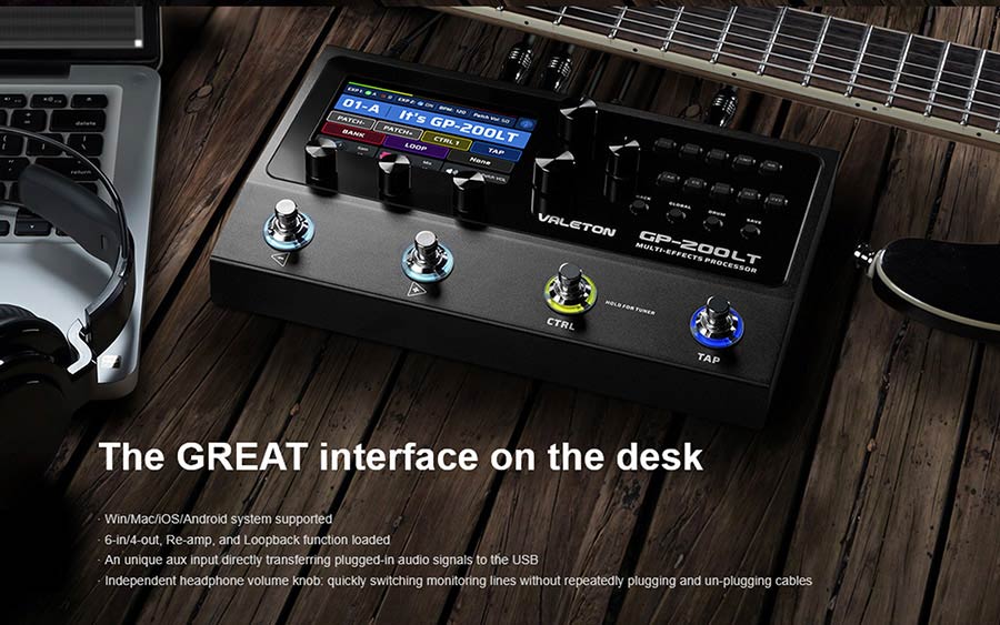 Valeton - Gp-200lt - Multi-Effects Processor with Ir + Amp/cab Simulation + Effects + Looper + Audio Interface