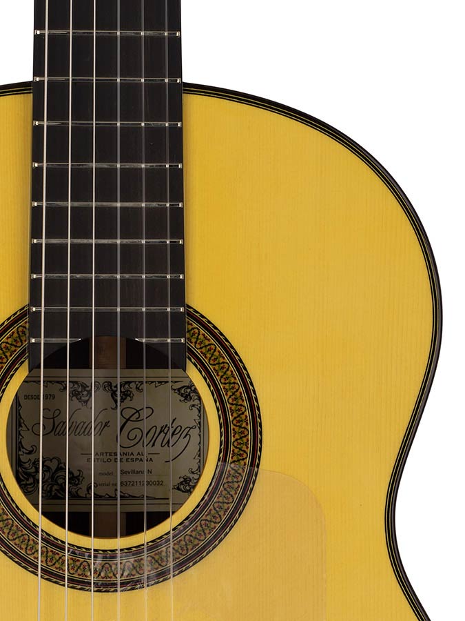 Salvador Cortez - Sevillana N/Y - Flamenco Guitar Negra Amber