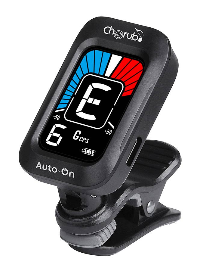 Cherub - WST-645 - Rechargeable Chromatic Auto-On Tuner (also G+B+U)