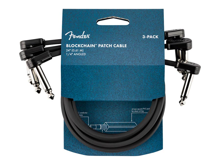 Fender - 990825012 - Blockchain 24" Patch Cable, 3-Pack, Angle/Angle