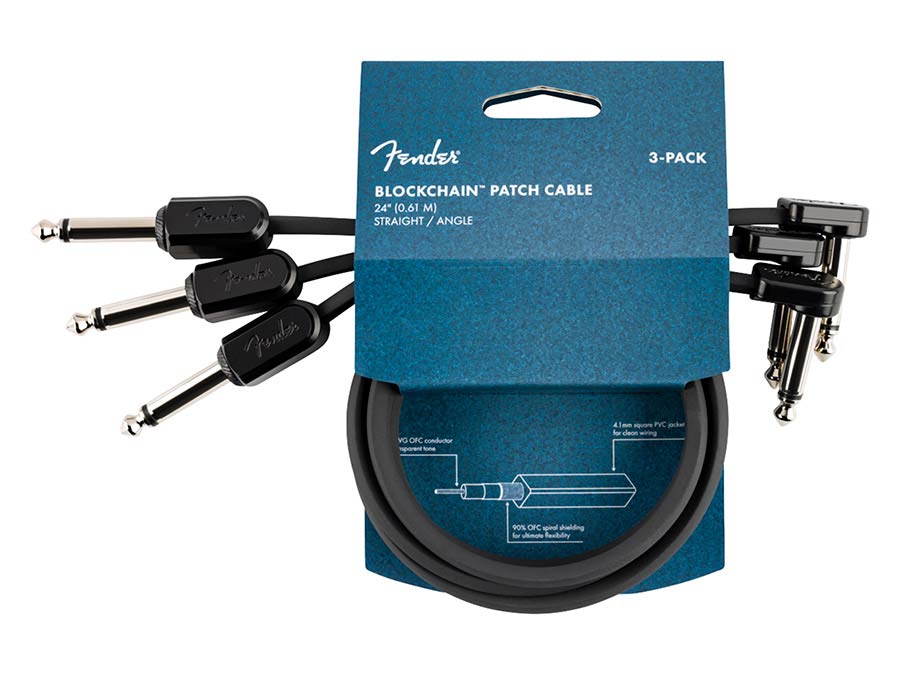 Fender - 990825014 - Blockchain 24" Patch Cable, 3-Pack, Straight/Angle