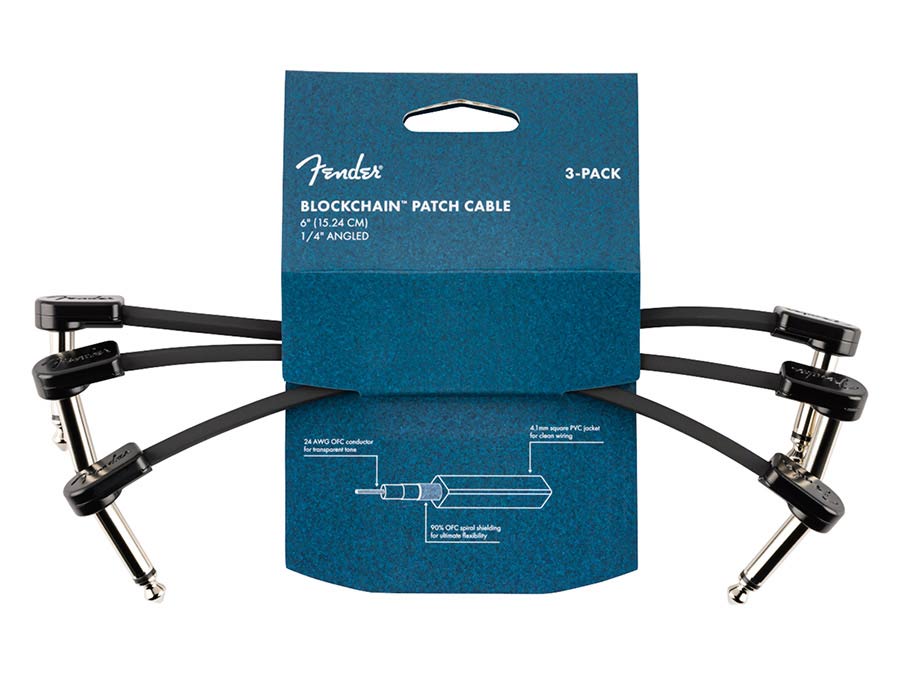 Fender - 990825008 - Blockchain 6" Patch Cable, 3-Pack, Angle/Angle