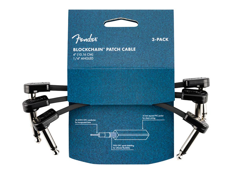 Fender - 990825007 - Blockchain 4" Patch Cable, 3-Pack, Angle/Angle