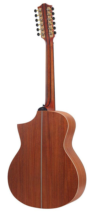 12-string auditorium guitar, solid spruce top, mahogany b&s, cutaway+EQ, amara ebony fb, gigbag