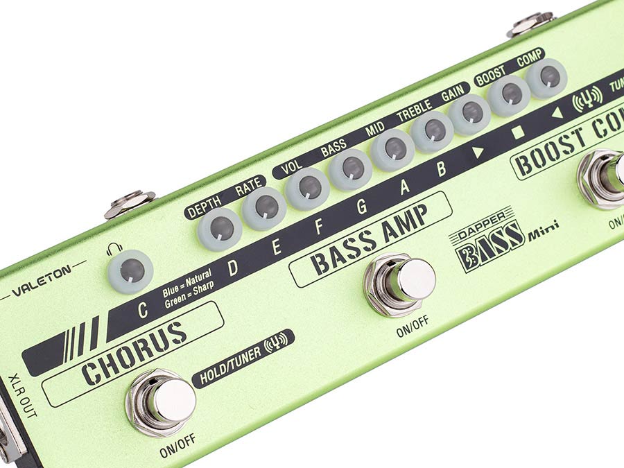 Valeton - Mes-2 - Effect Strip Dapper Bass Mini with Tuner + Compressor + Eq + Chorus