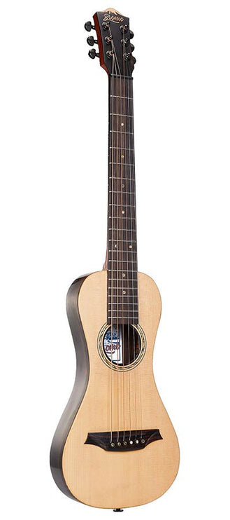 traveller guitar all solid tonewoods, amara ebony b&s & fb, natural, piezo, strap & heavy duty bag