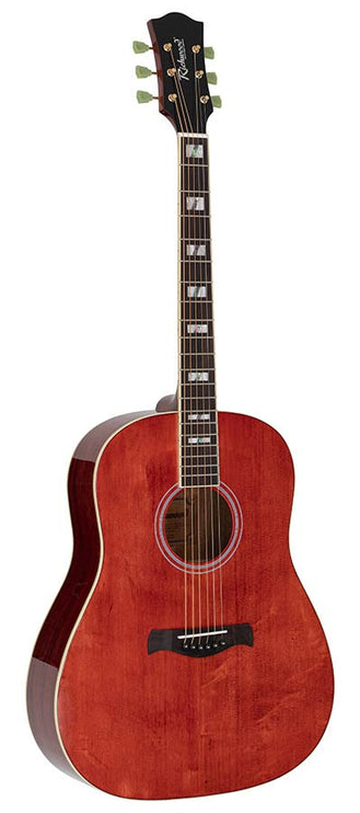 Richwood - HSDS-42-TRD - dreadnought guitar with solid spruce top – Transparent Red