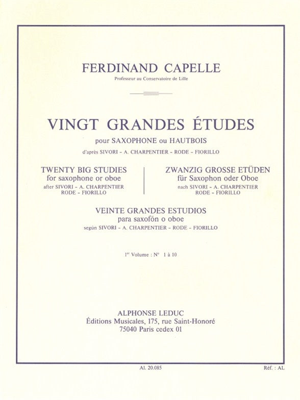 F. Capelle: 20 Grandes Etudes Vol.1