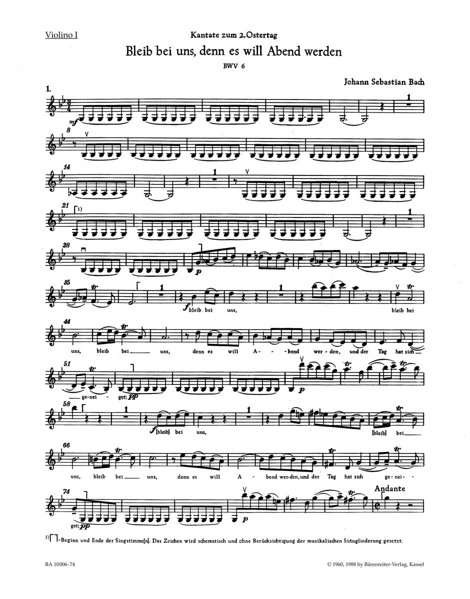 Bach: Kantate BWV6 Bleib Bei Uns, Denn Es Will Abend Werden (Viool 1) afbeelding 2