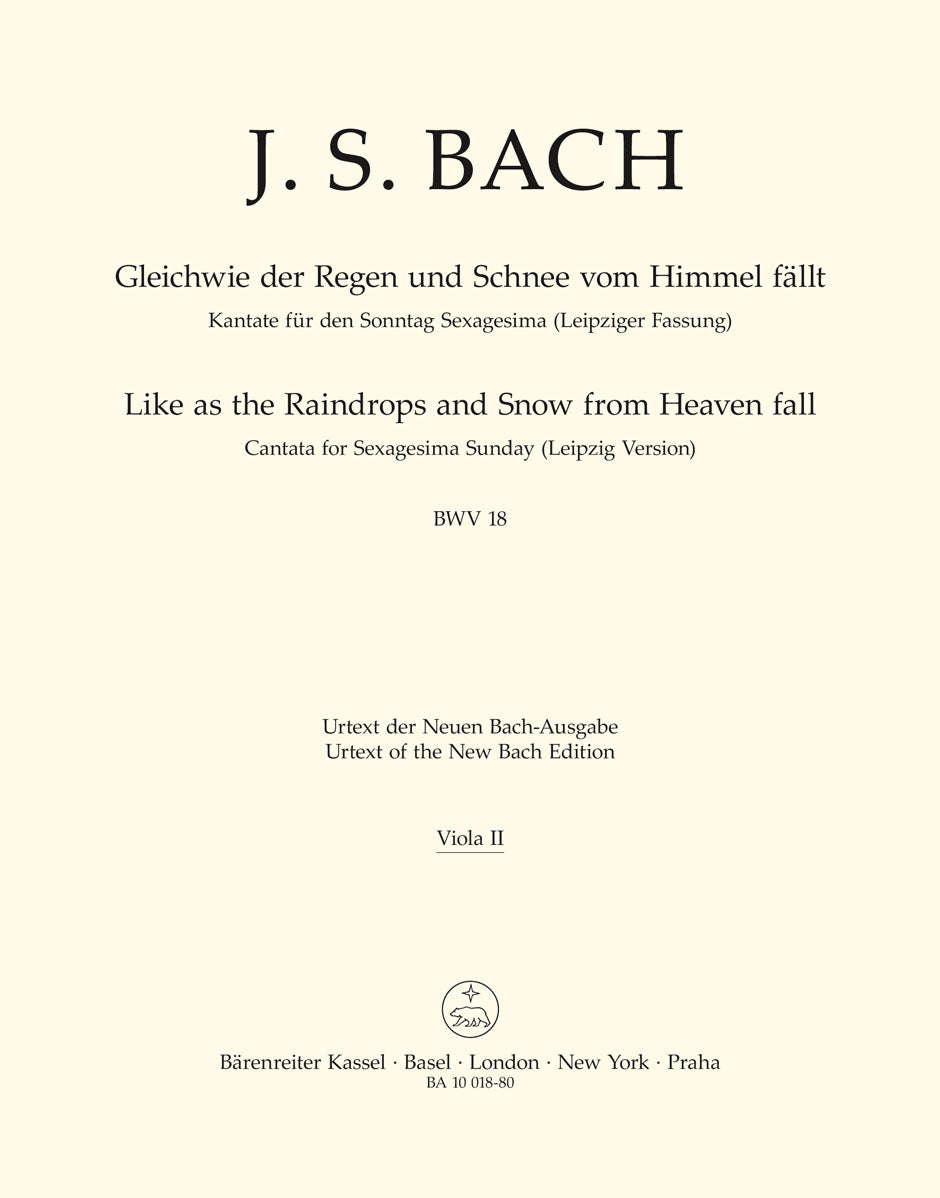 Bach: Kantate BWV 18 Gleichwie der Regen und Schnee vom Himmel fällt (Altviool 2) afbeelding 2