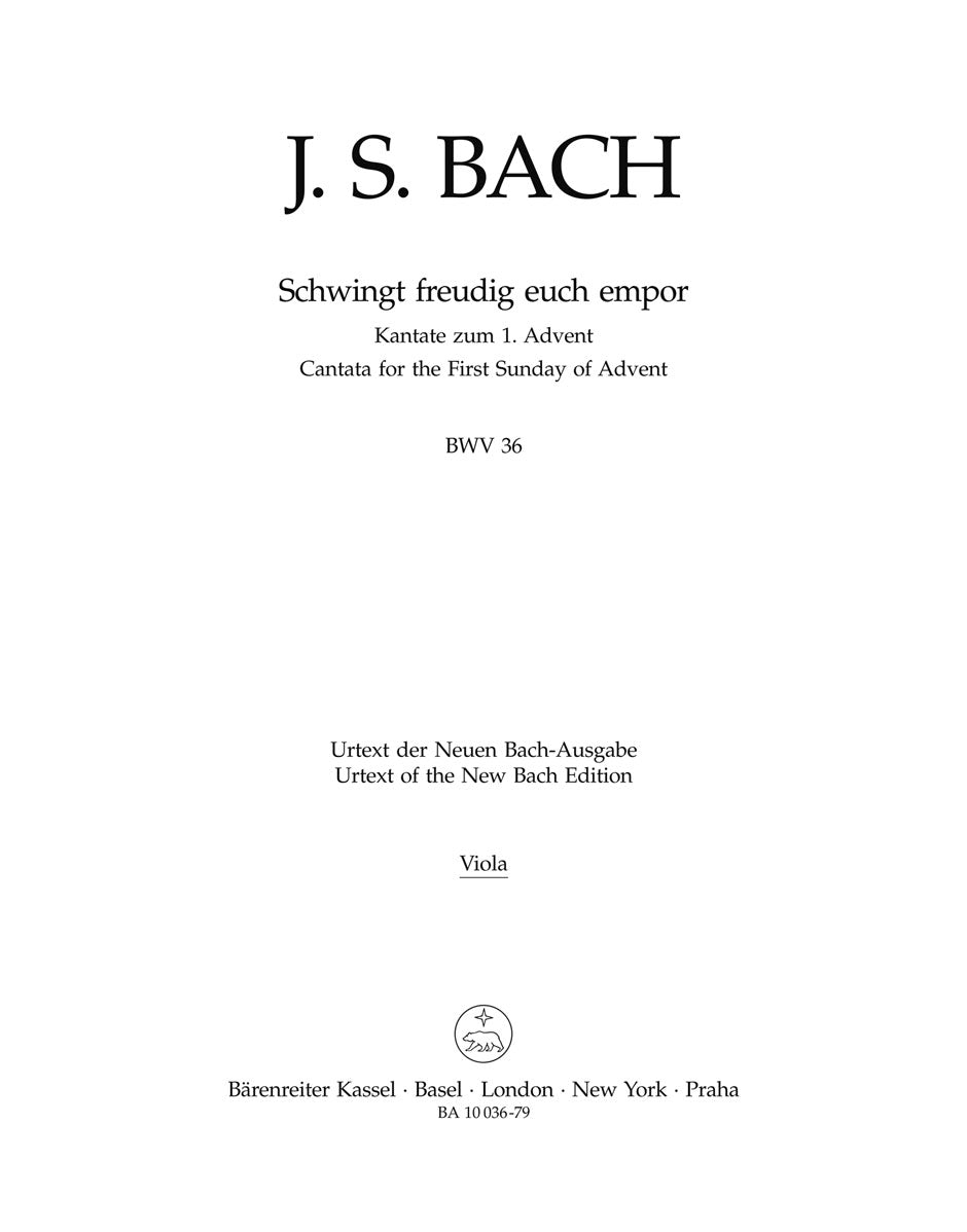 Bach: Kantate BWV 36 Schwingt freudig euch empor (Altviool) afbeelding 2