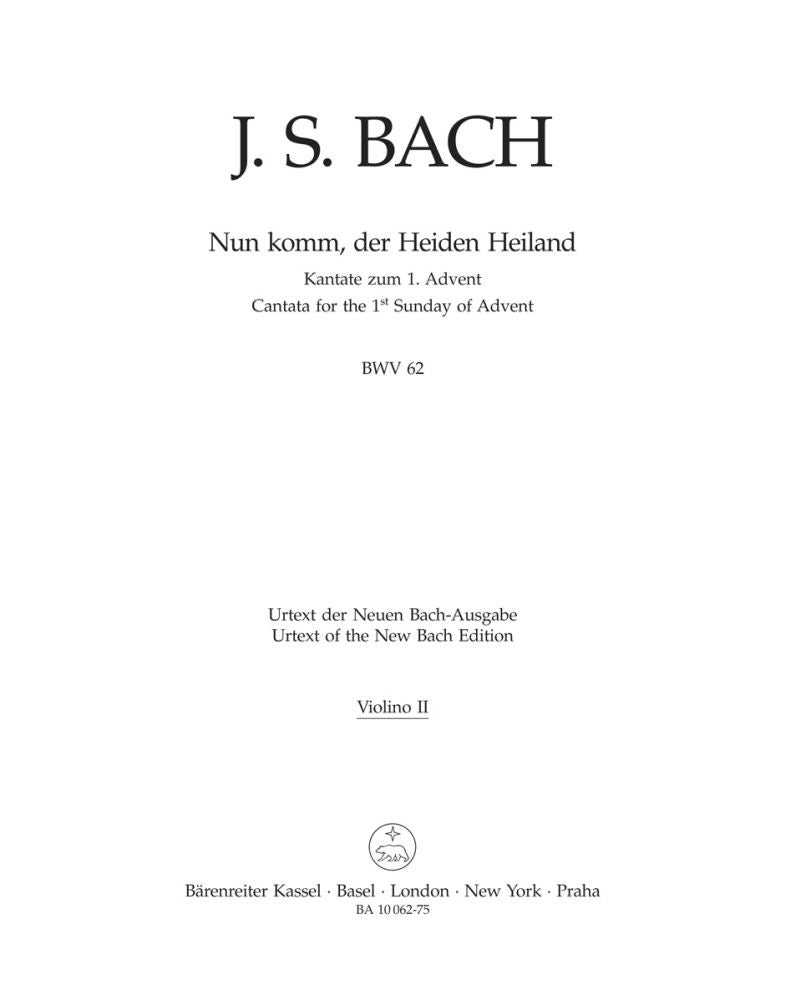 Bach: Kantate BWV 62 Nun komm, der Heiden Heiland (Viool 2)