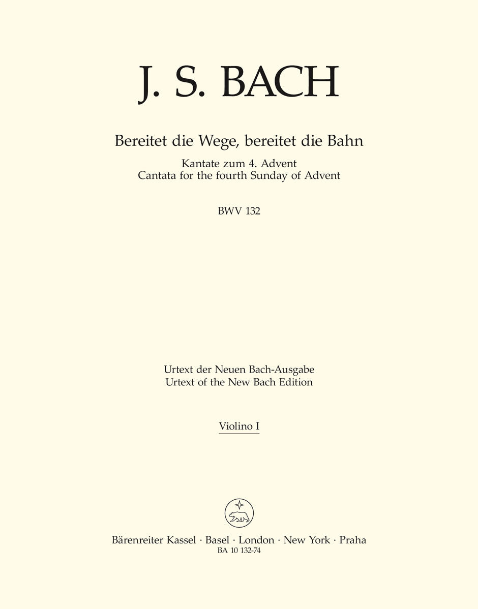 Bach: Kantate BWV 132 Bereitet die Wege, bereitet die Bahn (Viool 1) afbeelding 2