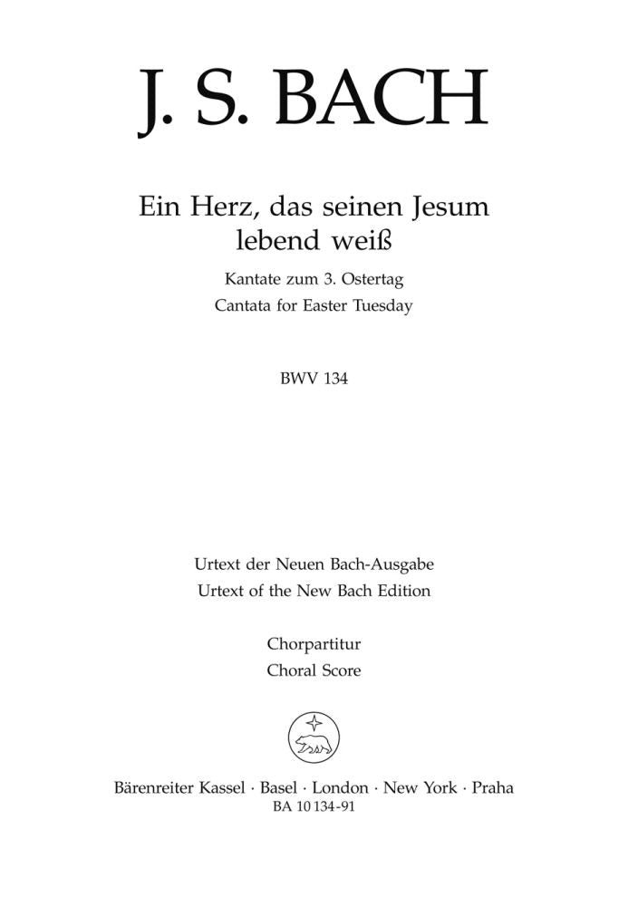 Bach: Kantate BWV 134 Ein Herz, das seinem Jesum lebend weiss (SATB) afbeelding 2
