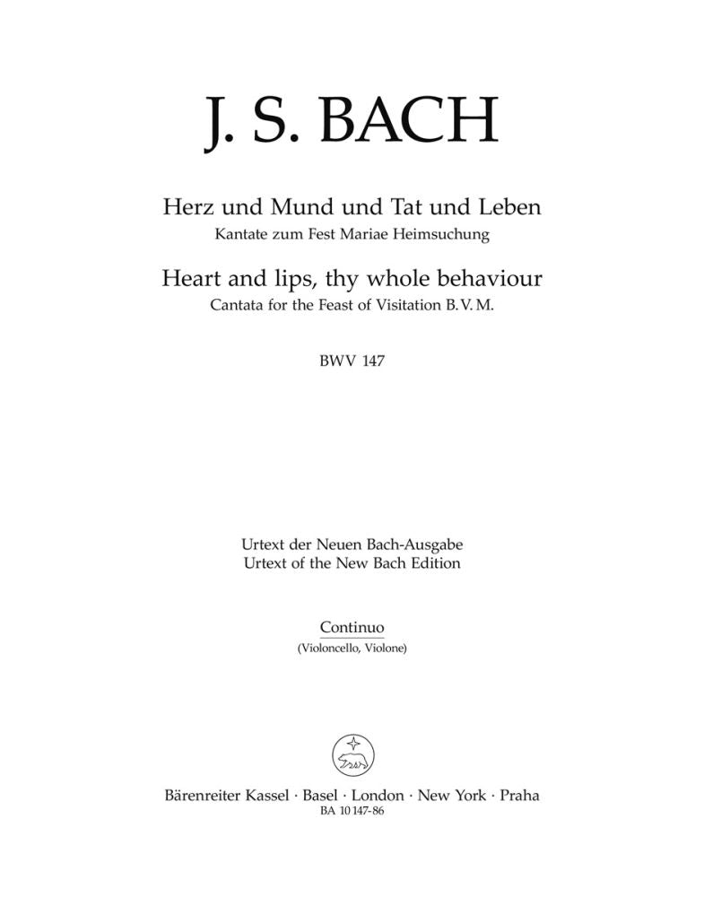 Bach: Kantate BWV 147 Herz und Mund und Tat und Leben (Cello/Kontrabas/Basso-Continuo)