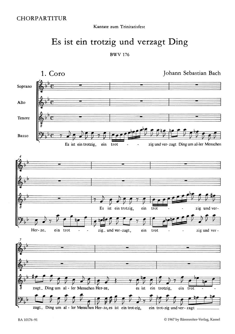 Bach: Kantate BWV 176 Es ist ein trotzig und verzagt Ding (SATB) afbeelding 2