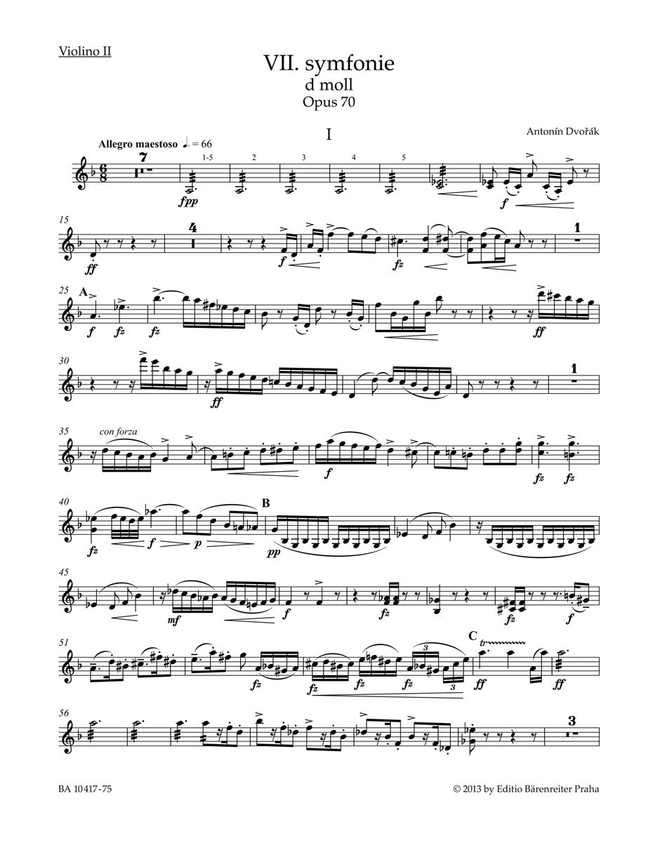 Dvorak: Symphony No. 7 D Minor Op. 70 (Viool 2) afbeelding 2