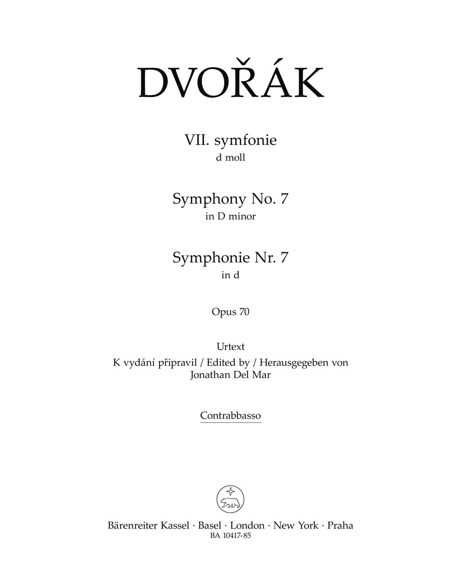 Dvorak: Symphony No. 7 D Minor Op. 70 (Kontrabas) afbeelding 2