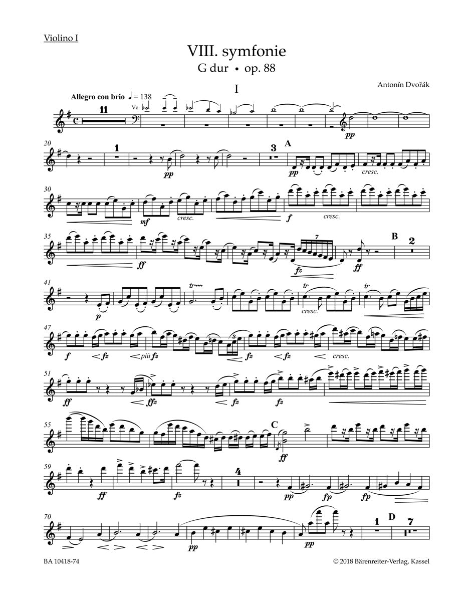 Dvorak: Symphony No. 8 G Major op. 88 (Partituur) afbeelding 2