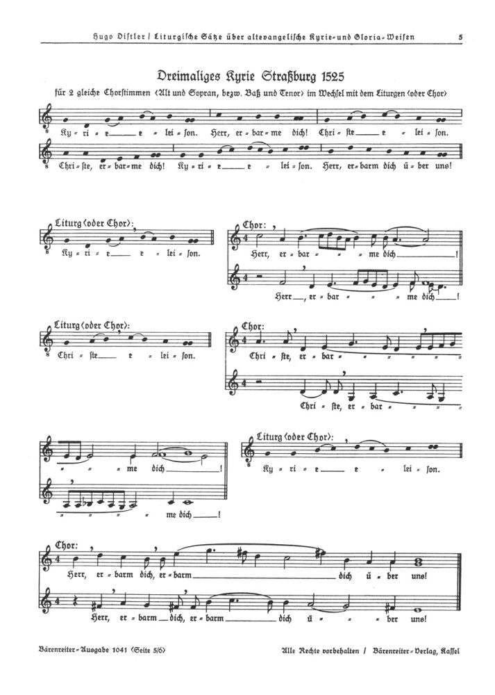 Dreimaliges Kyrie, Straßburg 1525 / Kyrie minus summum 1612